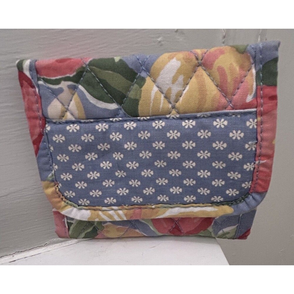 Laura Ashley Blue Floral Trifold Wallet-Classic 1980s Beauty